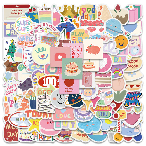 90 Korean ins style girly heart cute stickers suitcase water cup mobile phone computer toy DIY stickers