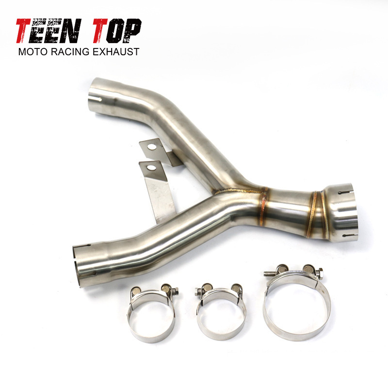 Motorcycle Modified Kawasaki Z1000 De-Back Drum Middle Exhaust Pipe Z1000Sx Stainless Steel Middle Section 10-21