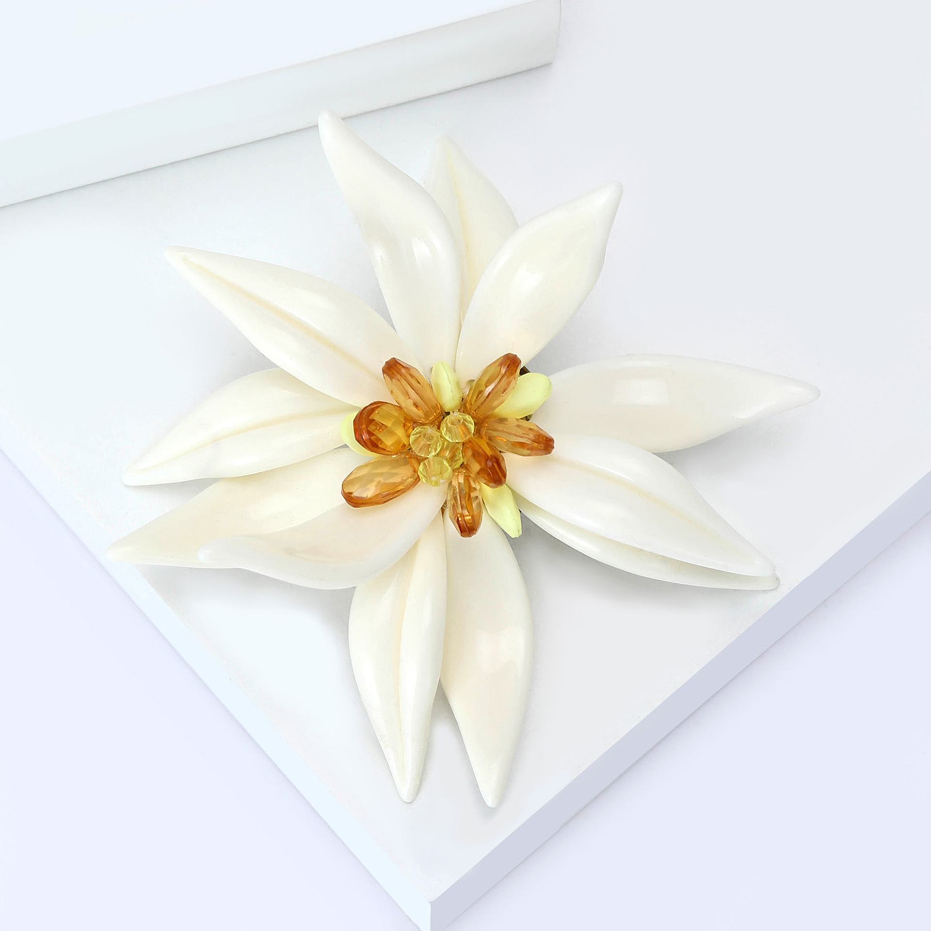 Pastoral Style Enamel Edelweiss Flower Brooch Korean Style Simple Elegant Ladies Suit Decorative Corsage Accessories