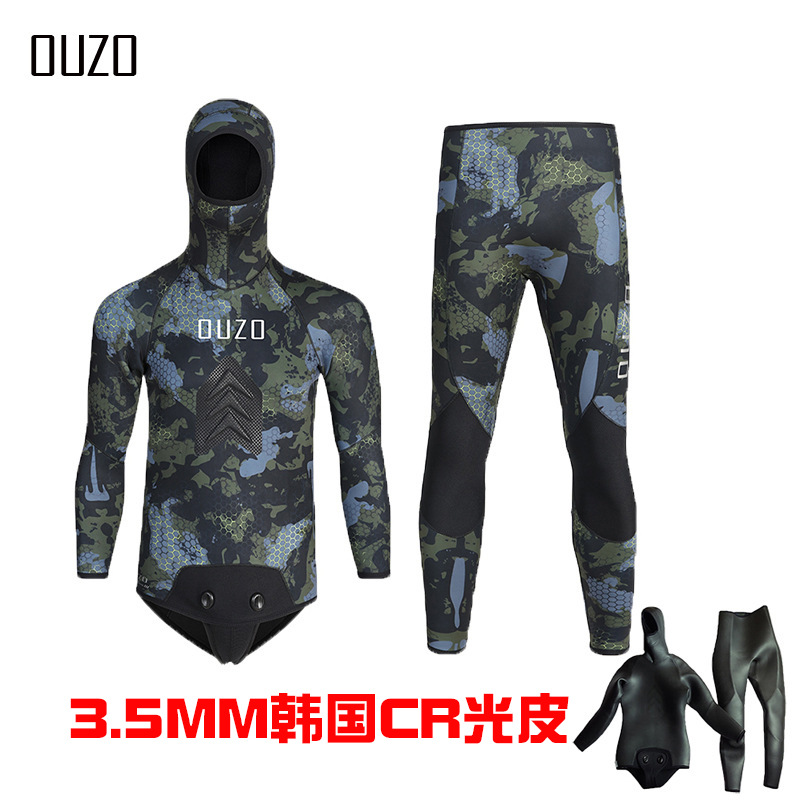 3.5mmCR light leather hunting suit split camouflage wetsuit for men thickened warm and cold winter fishing and hunting suit