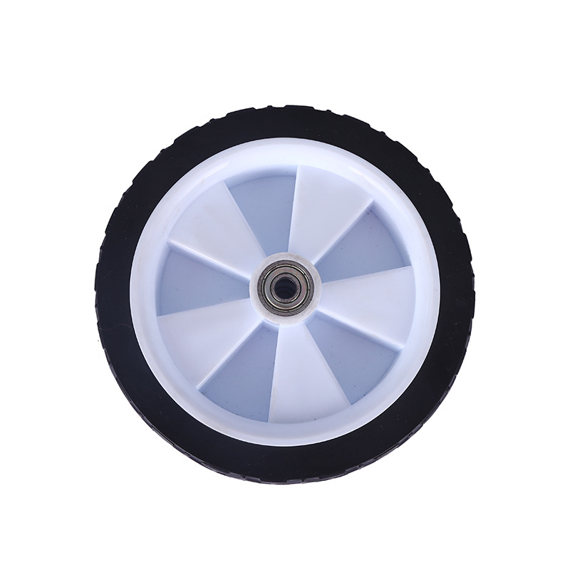 户外野营工具车轮5寸实心橡胶轮 双轴承折叠车轮子露营工具车轮