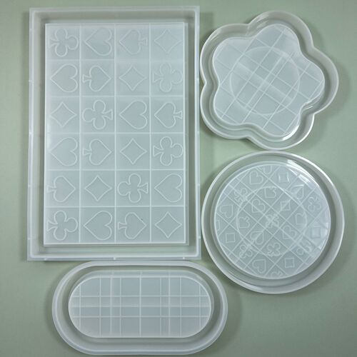 Fat Yaya DIY white glue-free checkerboard glue mold rectangular/round large setting table quicksand tray mold