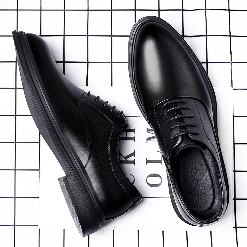 Men's Genuine Leather Oxford Dress Shoes Pointed Toe Wedding Shoes Formal Shoes_vogvips.com