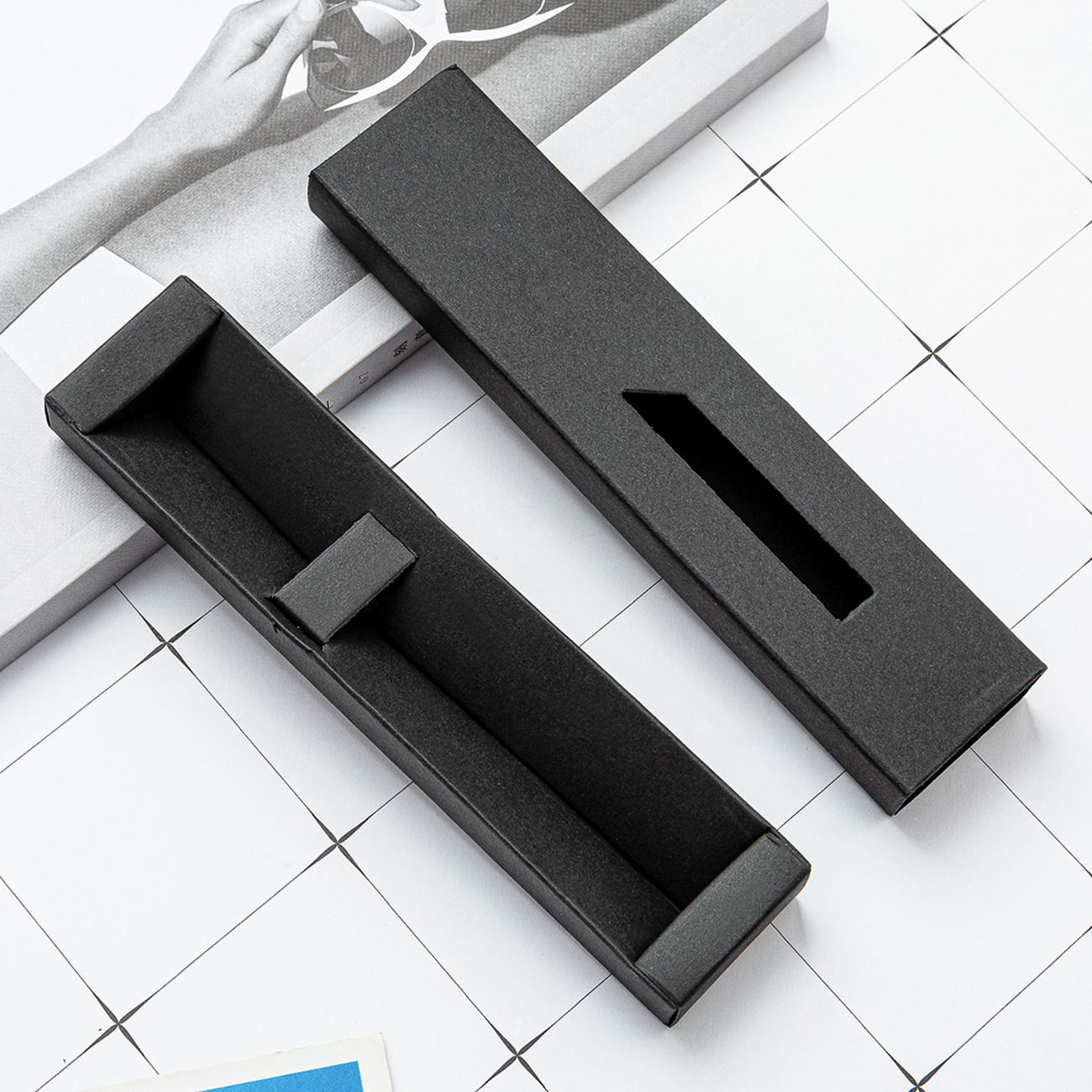 Caja de bolígrafo tipo cajón Caja de almacenamiento de bolígrafo de alta gama Caja de bolígrafo de negocios simple Caja de bolígrafo al por mayor Caja de regalos de bolígrafo logotipo