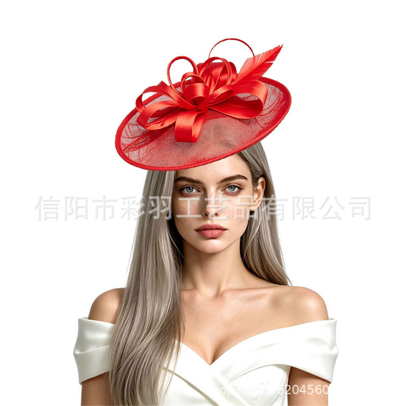 European-style Amazon cross-border top hat, handmade floral headpiece, suitable for horse racing festivals, banquets, bridal parties, and as a hair accessory