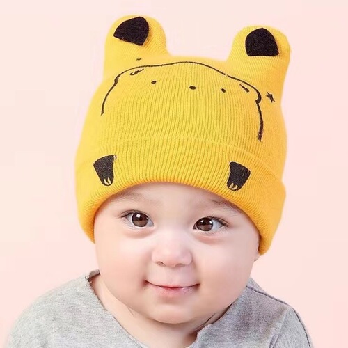 Manufacturer wholesale children's knitted hat autumn and winter baby warm woolen hat cute boys and girls pullover hat