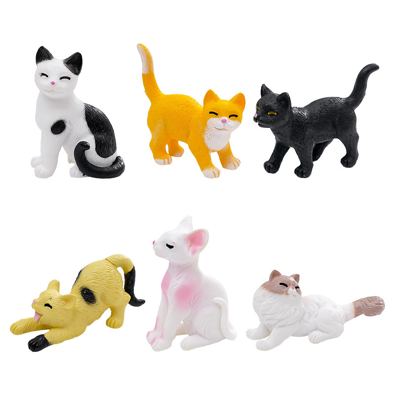 かわいいシミュレーションラグドール牛猫人形かわいい diy 装飾ブラインドバッグアクセサリー車のデスクトップ装飾品|undefined