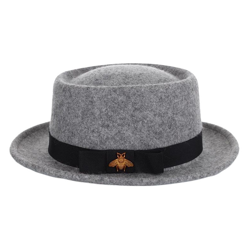 Sombrero de otoño e invierno lana pura Jazz sombrero moda abeja accesorios tradicional artesanía fieltro sombrero fábrica al por mayor