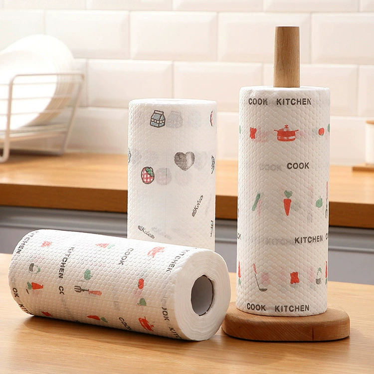 [Одноразовая салфетка с утолщением для кухни, водоabsorбирующая двухсторонняя чистящая салфетка, хлопья, для стирки]