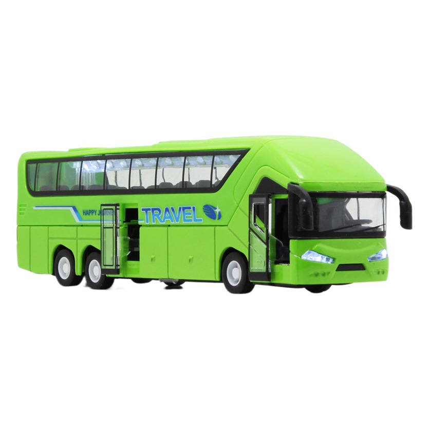 Modelo de Autobús Turístico de Aleación con Luz y Sonido y Tracción hacia Atrás