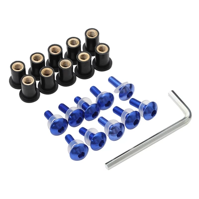 Motorcycle Screws 5mm Windshield Motorcycle Safety Supplies - blue
