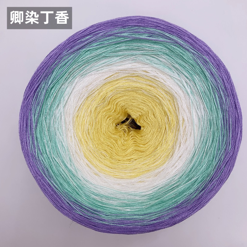春夏蕾丝棉纯棉线彩虹蛋糕线渐变手工编织毛线披肩棒针钩针线|undefined