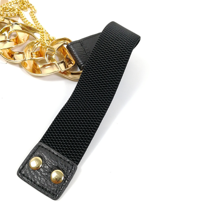 Nuova cintura elastica a catena europea e americana con abito decorativo in vita elastica, stile abito, cintura dimagrante per donna_voghion.com