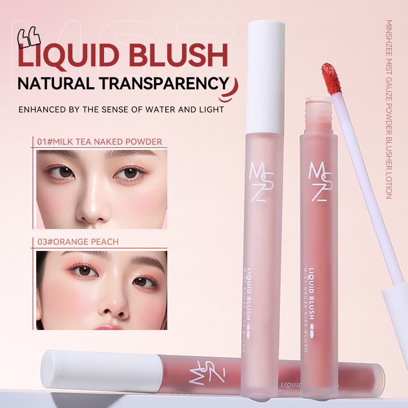 Mingxi Liquid Blush and Highlighter for a Natural, Dewy, and Radiant Look with a Volumizing Effect and a Translucent Finish