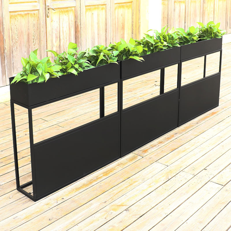 简约铁艺花架长方形落地绿植花盆架转角花卉阳台隔断花槽户外花箱