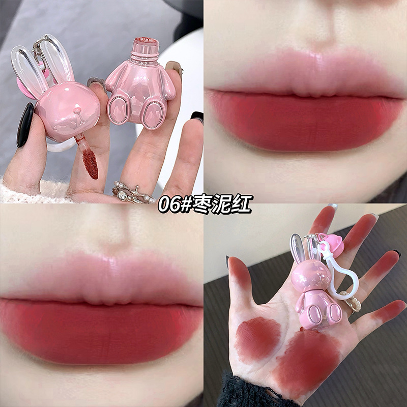 Gege bear polvo, crema labial de niebla, brillo mate, colgante, lápiz labial, esmalte labial, maquillaje