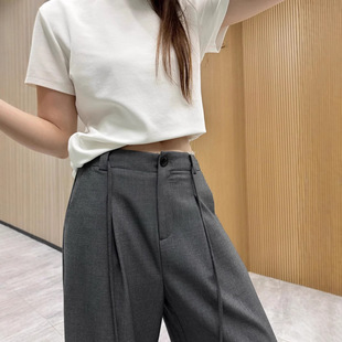 Cool feeling! Niche Design Wandering Style Minimalist High-end Wear High Waist Slimming All-match Spring New Suit Pants
