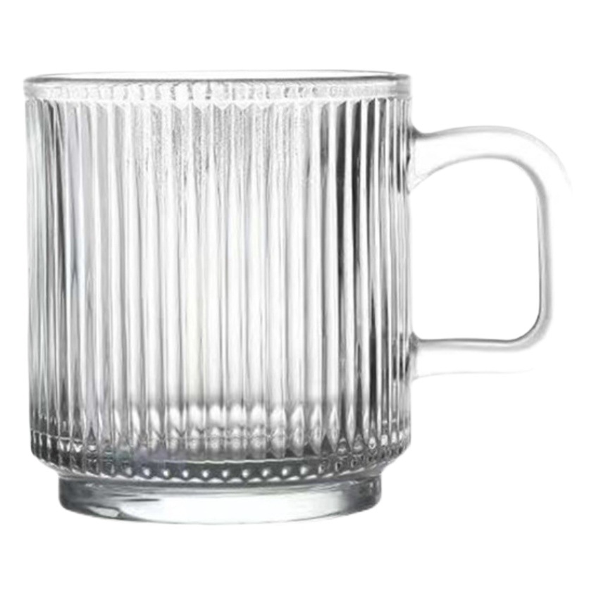 Taza de vidrio de estilo japonés con mango y tapa cuchara taza de agua ins estilo taza de alta apariencia taza de café de leche doméstica