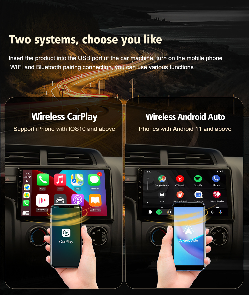 Cross-Border Factory Source Android Car Wireless Carplay Module Adapter Android Auto Connectivity Box
