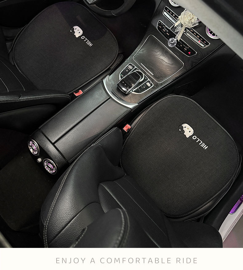 Car seat cushion, universal for all seasons, summer cool linen breathable non-slip cartoon hellokitty car seat cover