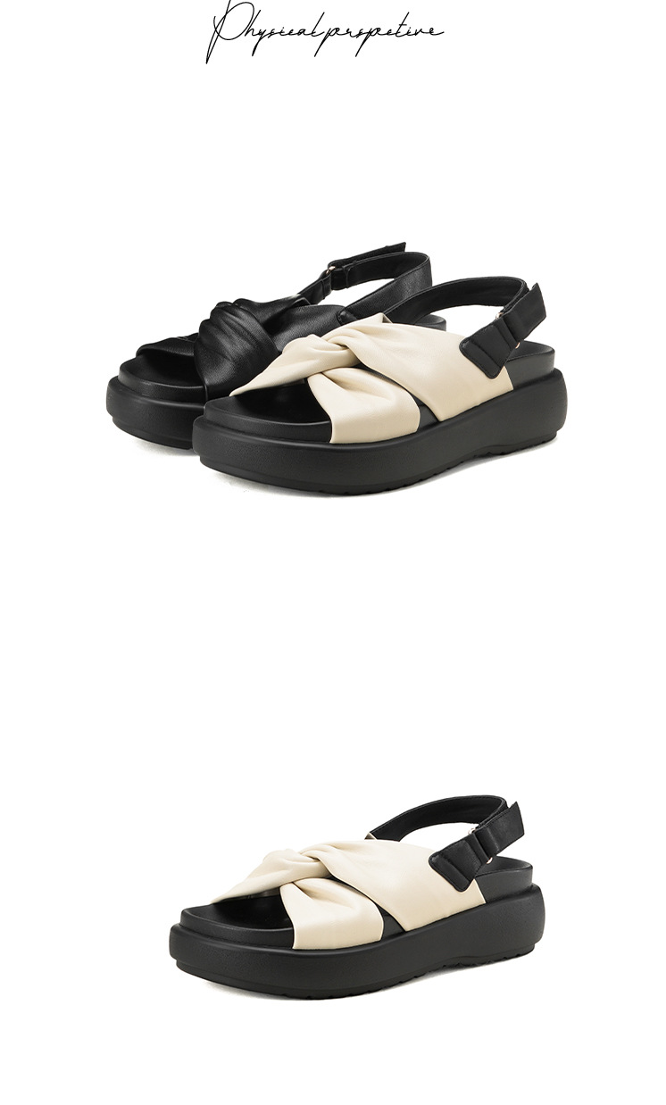 Sandal nữ hở mũi đế xuồng cao gót quai sau phối màu da thật — đen, Màu trắng nhạt chi tiết 14