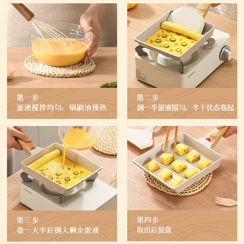 Wholesale Japanese Tamagoyaki Non-stick Pan Square Steak Pan Rice Stone Breakfast Flat Pan Egg Roll Pan