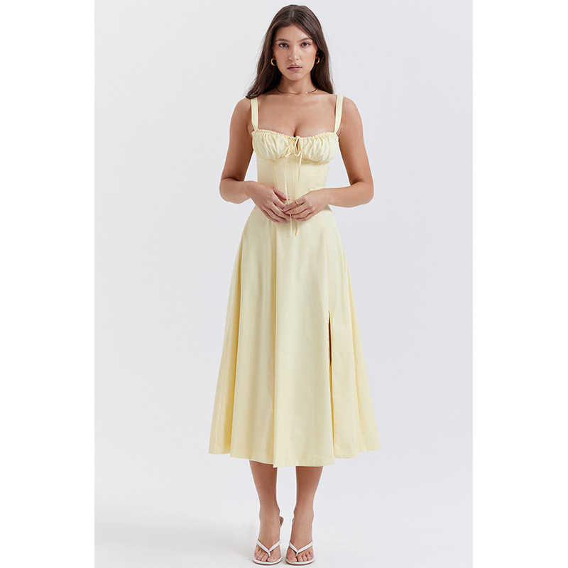 라이트 옐로우 맥시 원피스