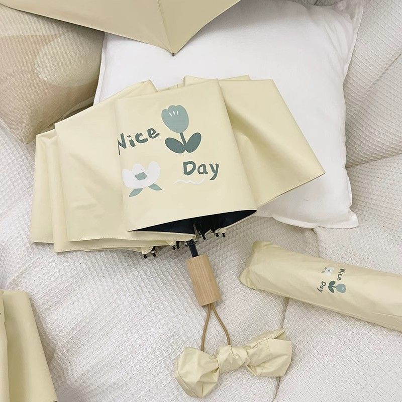 Umbrella Ins Niche Female Sunny or Rainy Dual-Use Sun Umbrella Sun Protection Uv Parasol Fully Automatic Foldableing Umbrella Student