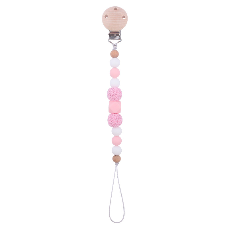 Nuevos suministros para bebés Beech clip chupete cadena calmante bebé pulsera mordedor estrella sonajero conjunto de tres piezas