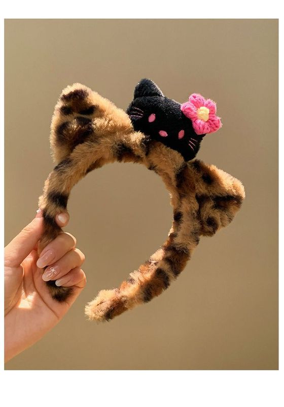 新しいかわいいヒョウ柄の猫のぬいぐるみのカチューシャ|undefined
