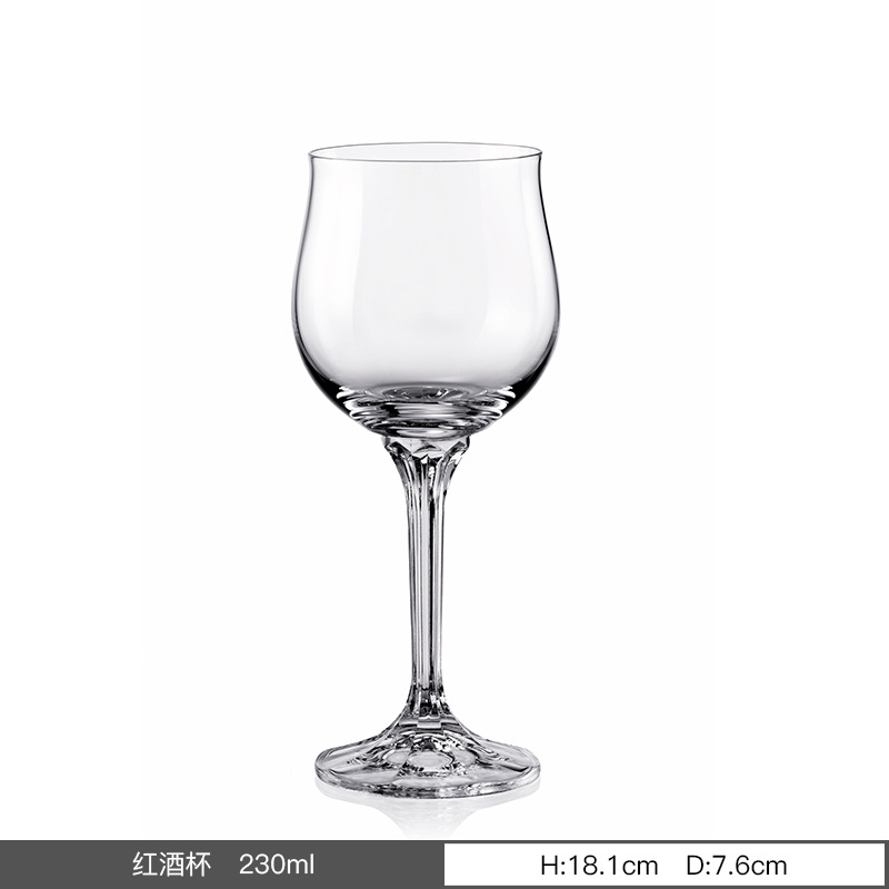 Importación checa sin plomo cristal taza de pie alto fábrica personalizada LOGO restaurante doméstico hotel al por mayor personalizado