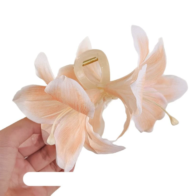 Атмосферная заколка для волос для фотосессий, крабовая заколка, модная hair accessory, с цветами