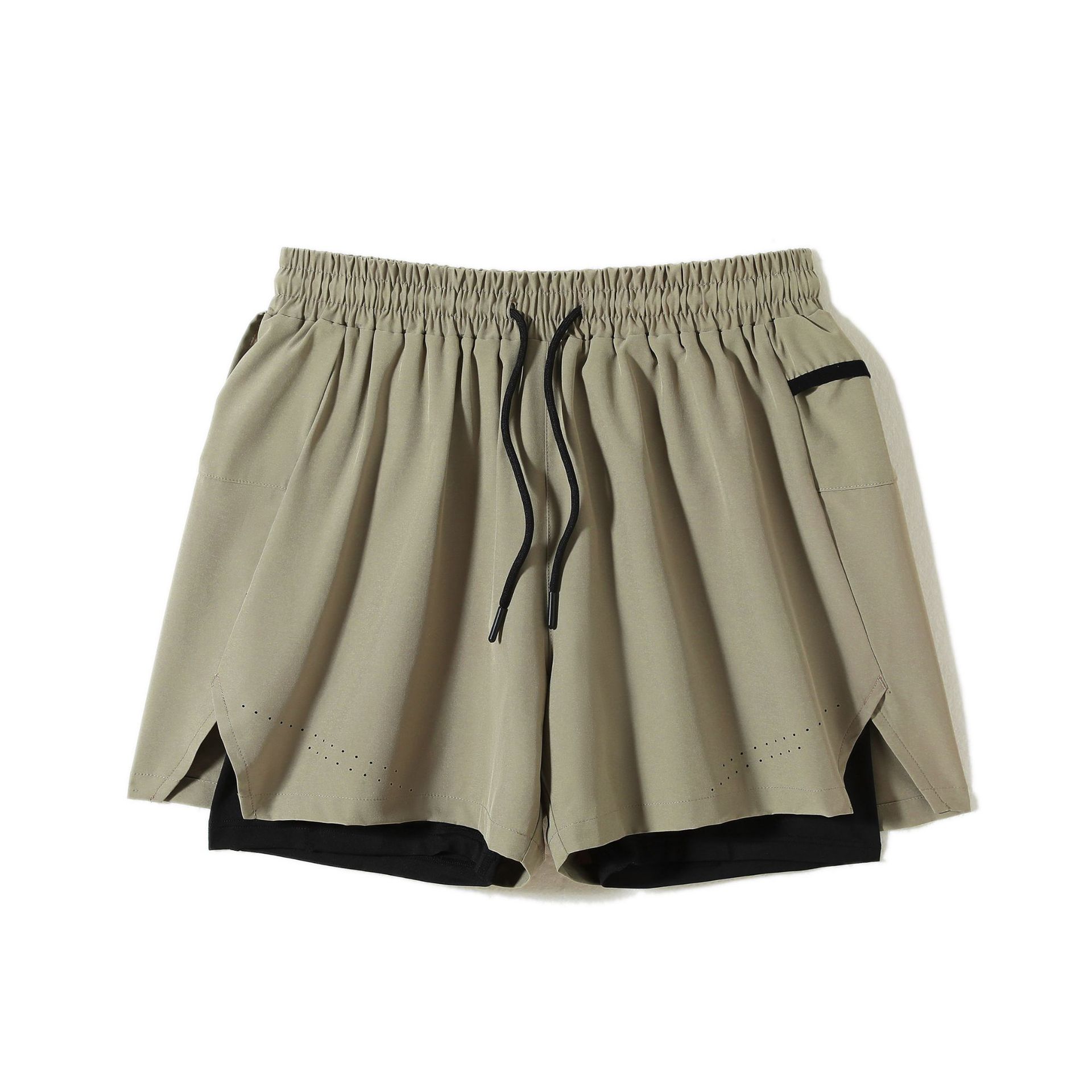 Pantalones cortos deportivos de doble capa para hombres de verano al aire libre para correr pantalones secos transpirables pantalones cortos de hombre