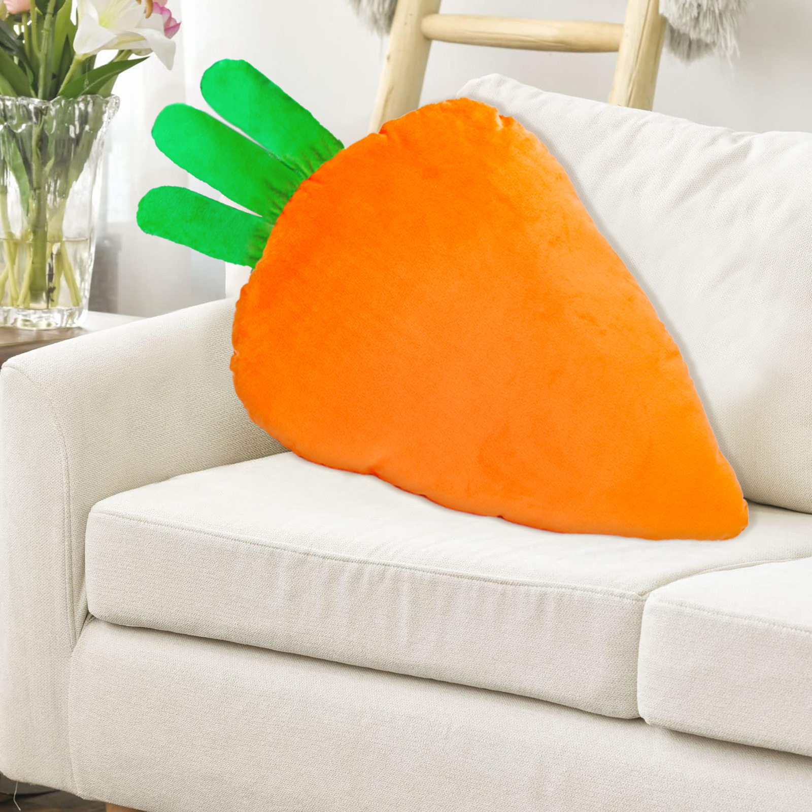 Almohada de zanahoria transfronteriza de Pascua adorable almohada de zanahoria con núcleo almohada de decoración para el hogar almohada de vacaciones