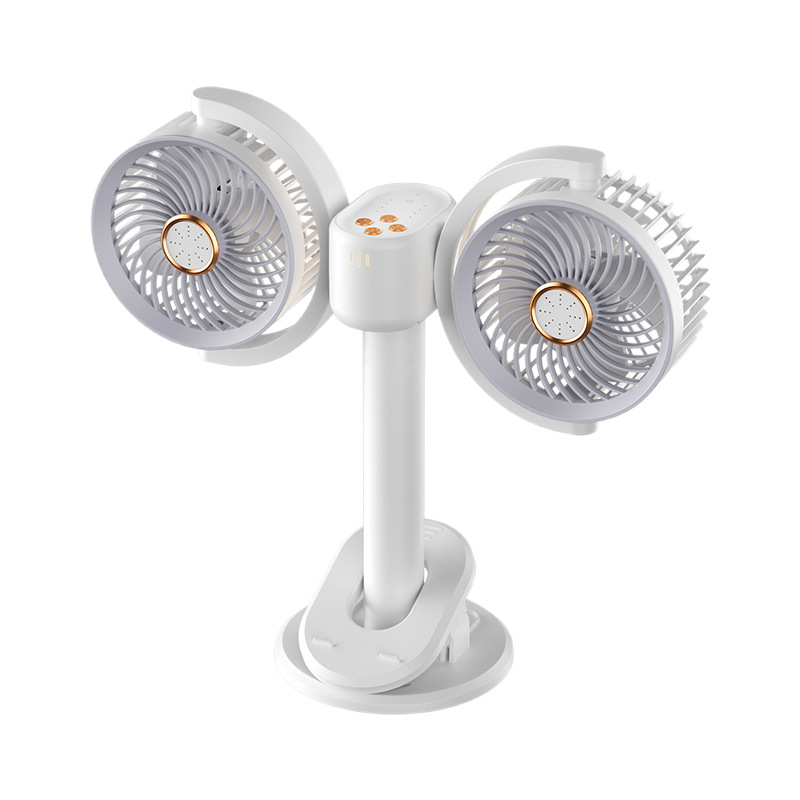 Ventilador de circulación transfronterizo de doble cabeza ventilador de escritorio ventilador de clips ventilador de escritorio ventilador de camping ventilador fotoeléctrico ventilador de pared dormitorio