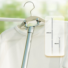 格美居撑衣杆家用伸缩铝合金晾衣杆阳台叉衣杆加长取衣服丫叉挑杆