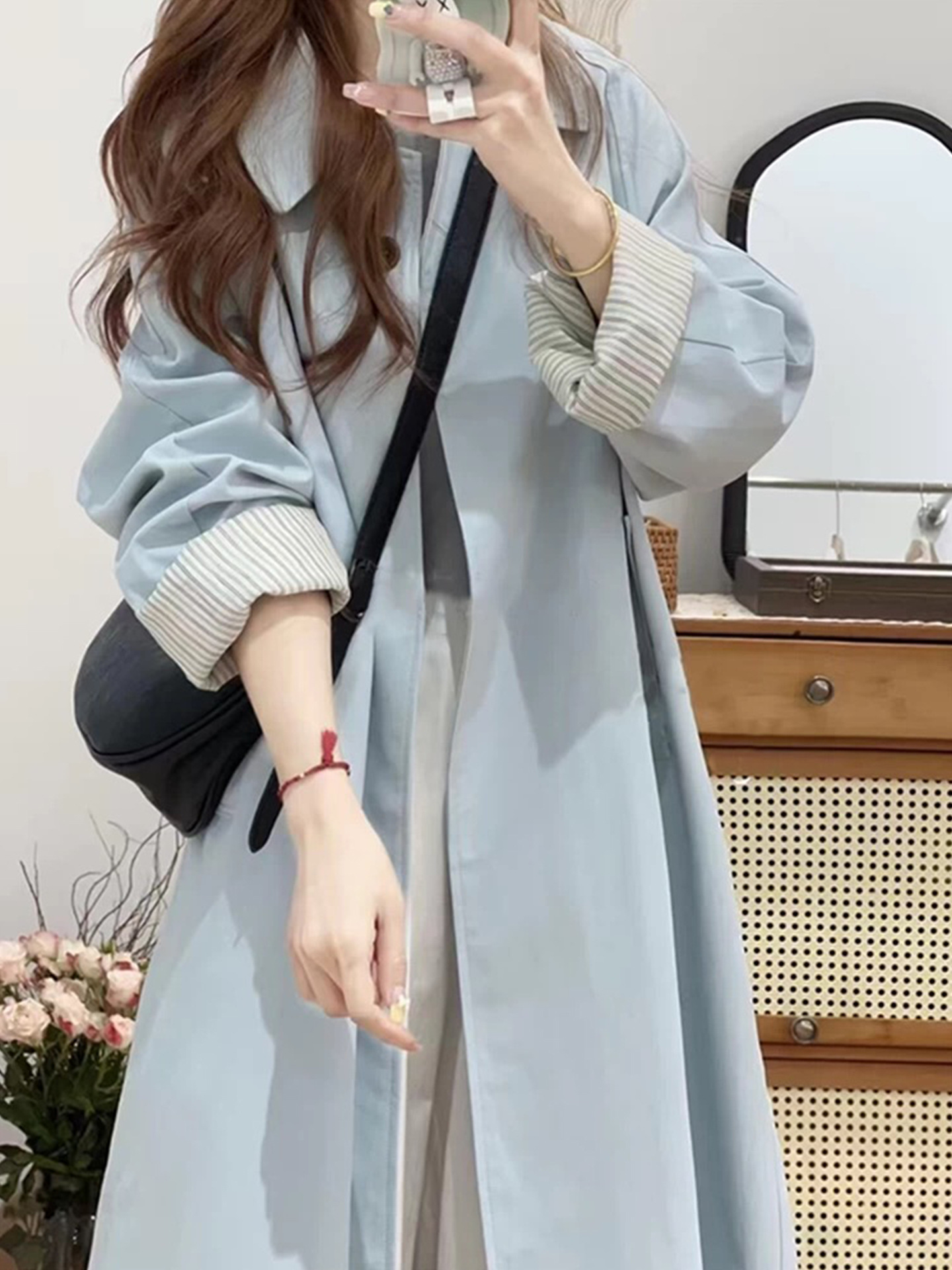 Windbreaker Jacket for Women in Spring and Autumn New Style, Very Good-Looking, Loose and High-End Coat, Korean Style Long Style for Tall People