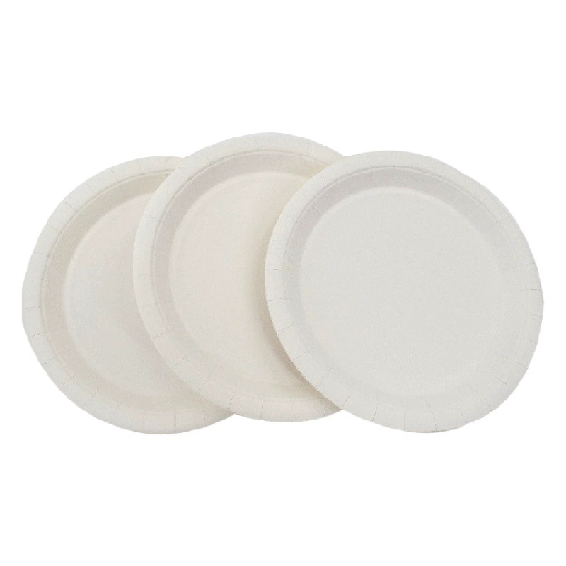 Фабрика оптом 7 дюймов 9 дюймов одноразовая вечеринка бумажная тарелка белая DIY день рождения ребенка декоративная бумажная тарелка