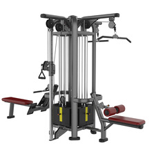 四人站综合训练器史密斯深蹲架推举划船多功能力量健身器材