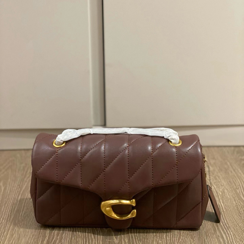 Oleko's New Quilted Tabby26 Chain Bag Quilted Versatile One-Shoulder Cross-Body Wine Bag Small Square Bag for Women