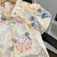 女童旗袍連衣裙夏裝2024新款洋氣小女孩中國風公主裙古風唐裝裙子