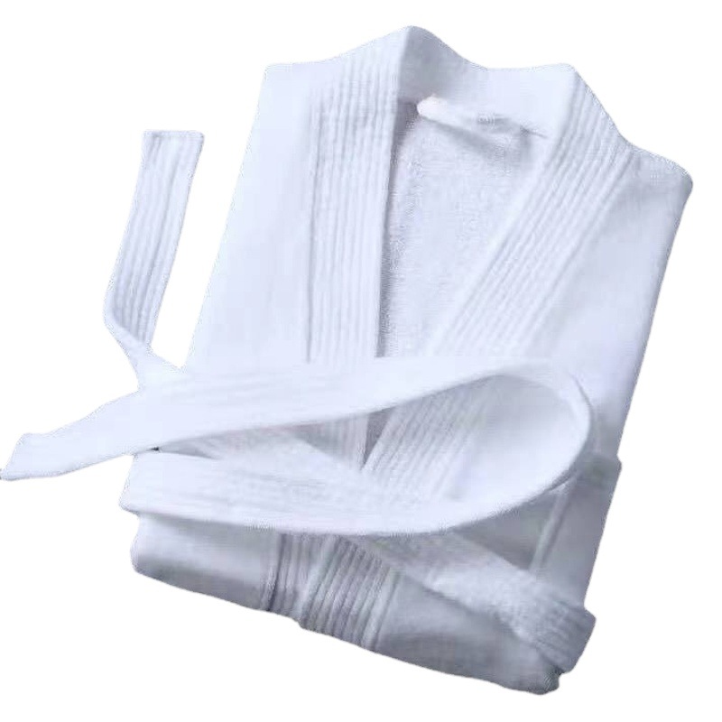 Hotel Bathrobe Pure Cotton Towel Material Absorbent Quick-Drying Thickened Cotton Long Nightgown Couple Men and Women Bathrobe Wholesale