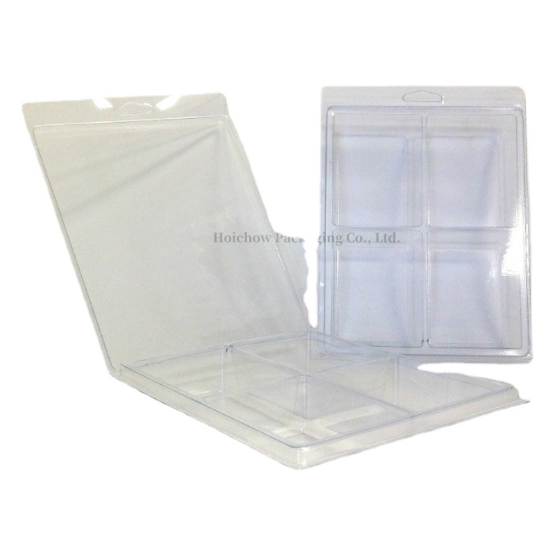En stock vela blister 6 rejilla 8 rejilla aromaterapia cera bloque aceite esencial caja de plástico transparente cera derretir embalaje Shell