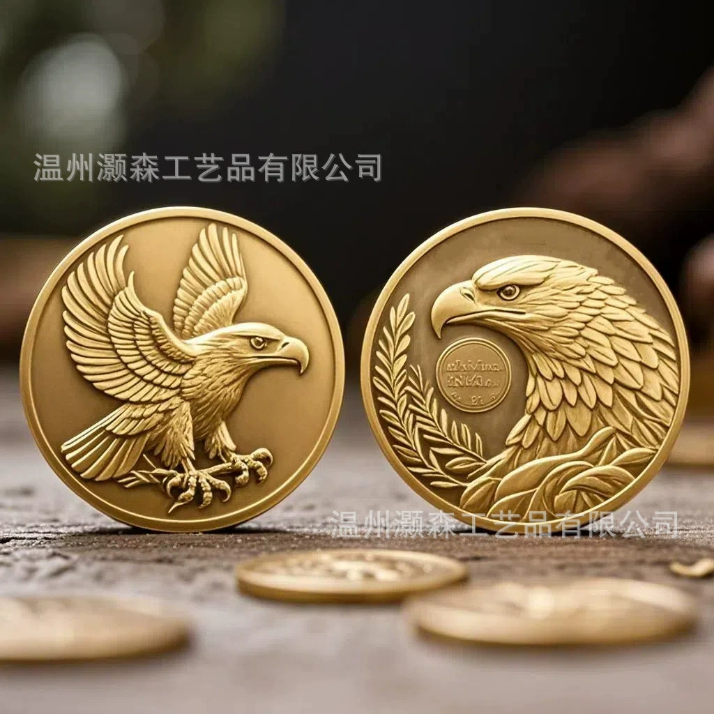 Кастомизация памятных монет с изображением орла, тиснение, матовый эффект, золото, серебро, медь, металлические изделия, памятная медаль