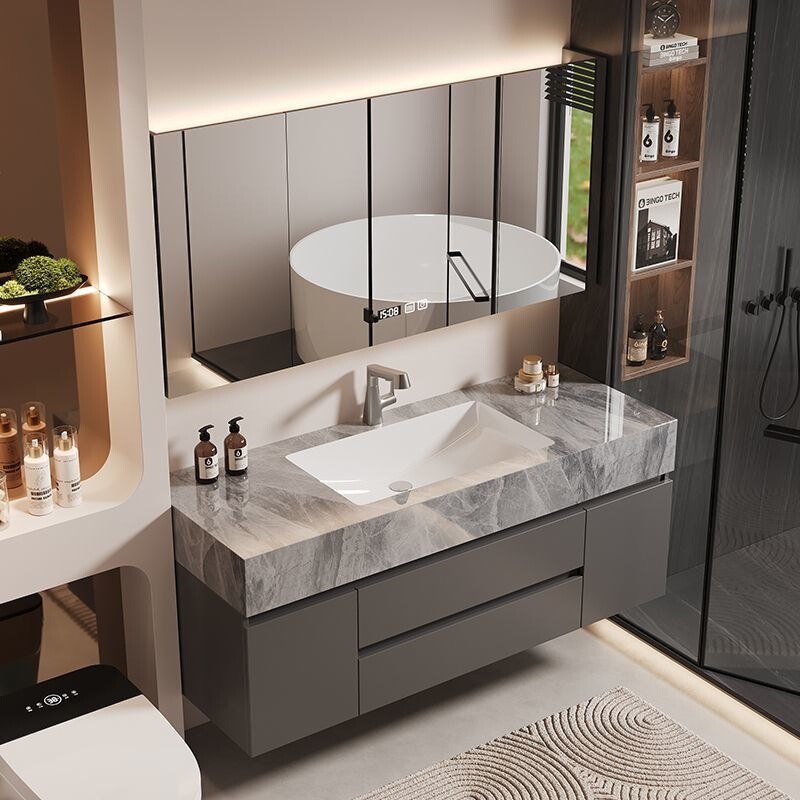 Luxury seamless bathroom cabinet with ceramic integrated basin, washbasin, integrated sink for face washing and washing hands, smart washbasin bathroom cabinet Luxury seamless bathroom cabinet with ceramic integrated basin, washbasin, integrated sink for face washing and washing hands, smart washbasin bathroom cabinet