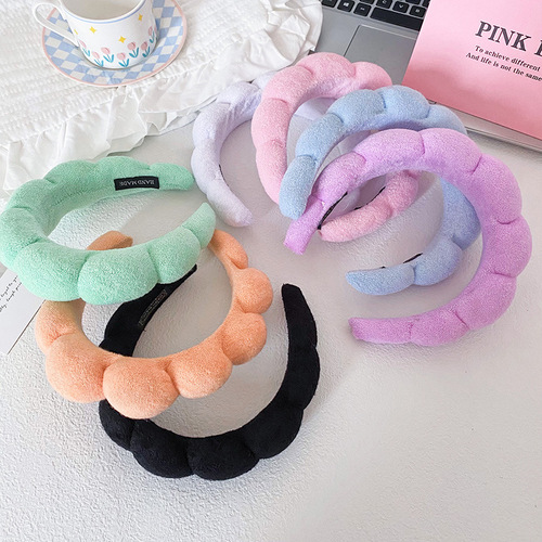 Amazon cross-border terry cloth high skull twist headband European and American women's face wash and spa headband hair accessories