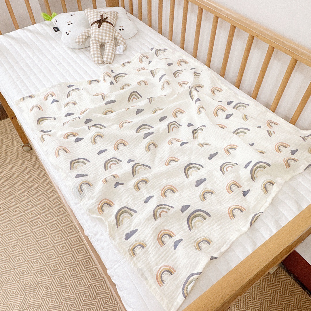 Transfronterizo simple ins bebé Toalla de gasa de cuatro capas Toalla de algodón toalla recién nacido manta de gasa Toalla de baño de tela