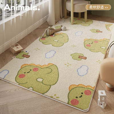 Girls' Bedroom Bedside Blanket Children's Room Cashmere Anti-Slip Cold Bed Front Mat Cartoon Baby Crawling Mat