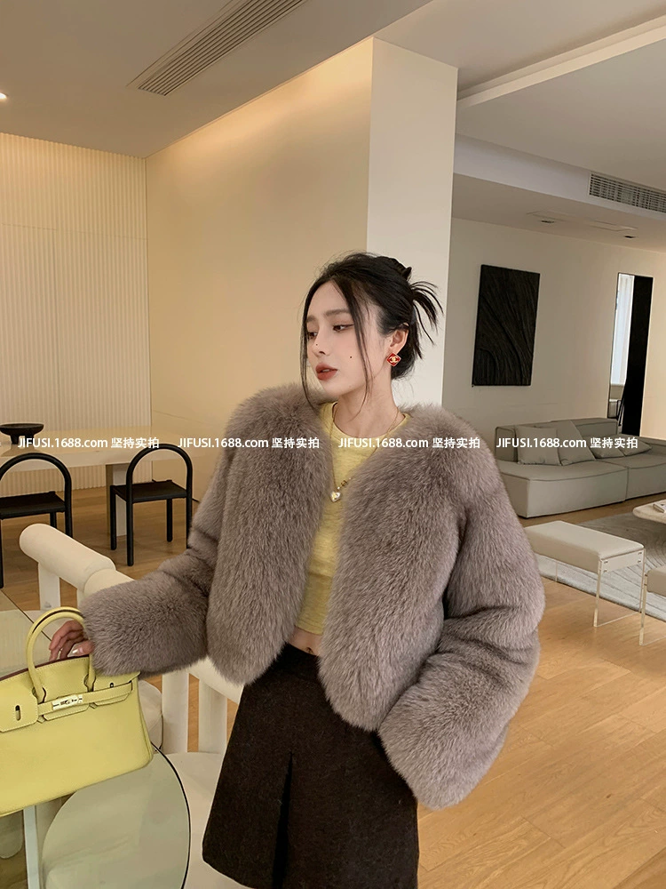 Keep warm jacket, long-sleeve, high waist, V-neckline