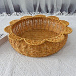 厂家仿藤编织筐桌面茶盘托盘客厅收纳筐面包篮厨房沥水篮果蔬篮